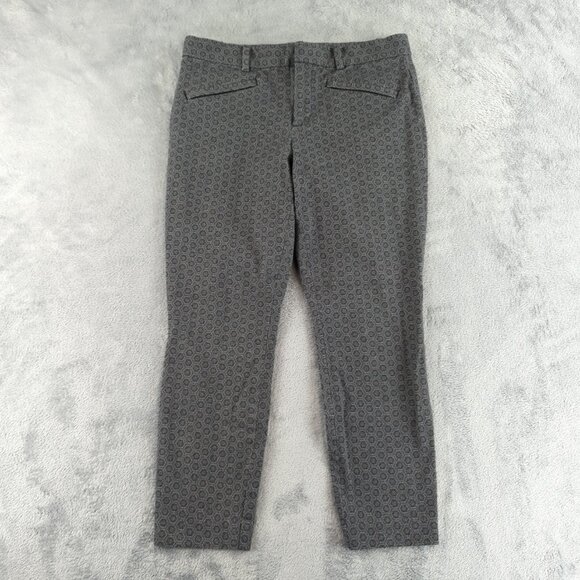 GAP Skinny Ankle Pants Womens 10R Geometric Pattern Stretch Dress Modern Workwea - Picture 1 of 10